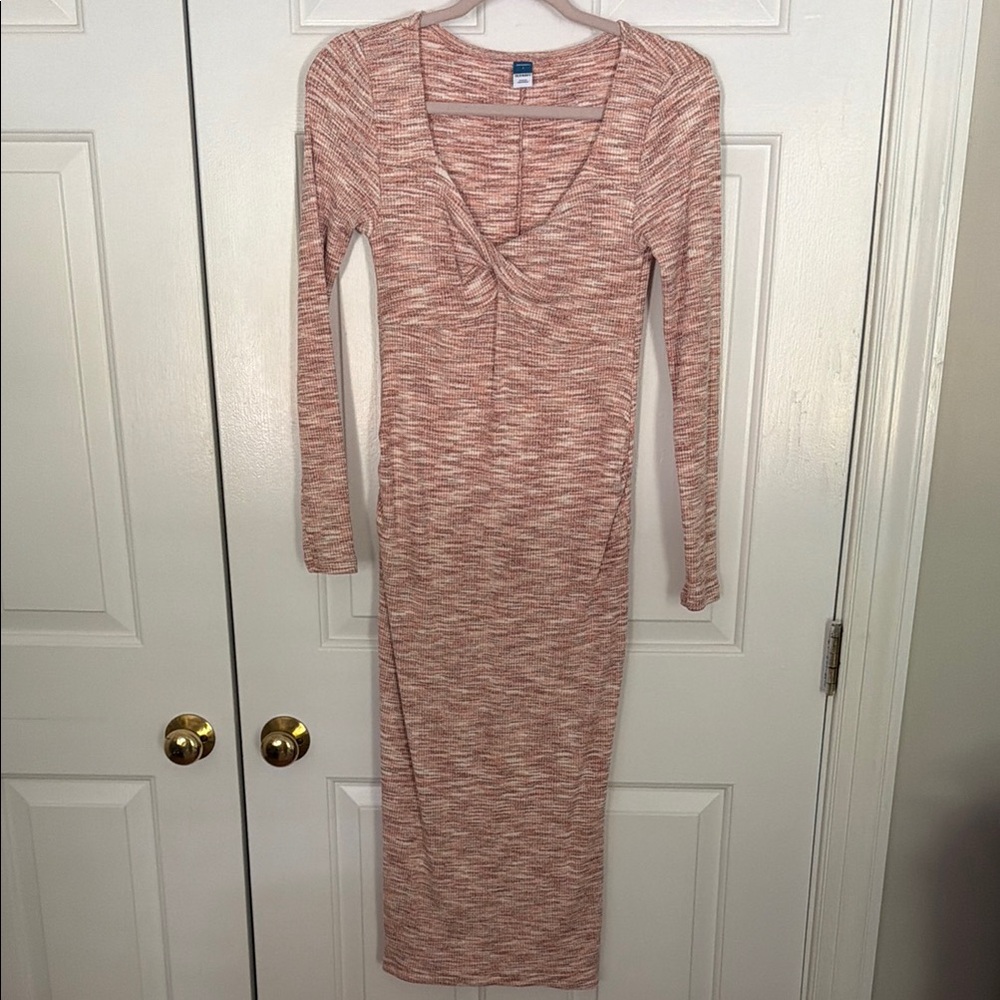 Pink Space Dye Maternity Dress - S